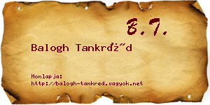Balogh Tankréd névjegykártya